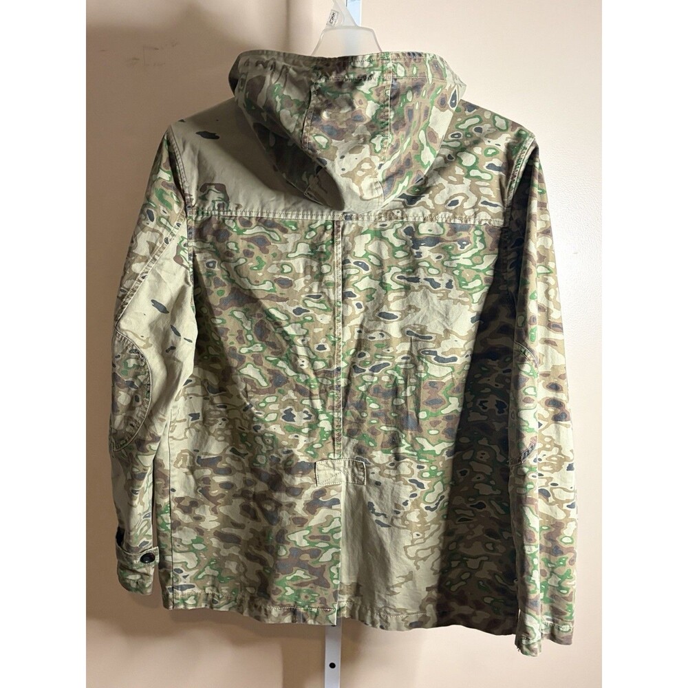 Men Publish Camo Denim Hood Jacket Zip Button Logo Midi L Urban Hip Outdoor Coat - Picture 13 of 16